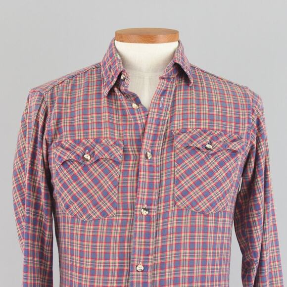 Vintage JCPenney Plaid Button Down Distressed Shirt Unisex Small - Medium - Picture 2 of 10